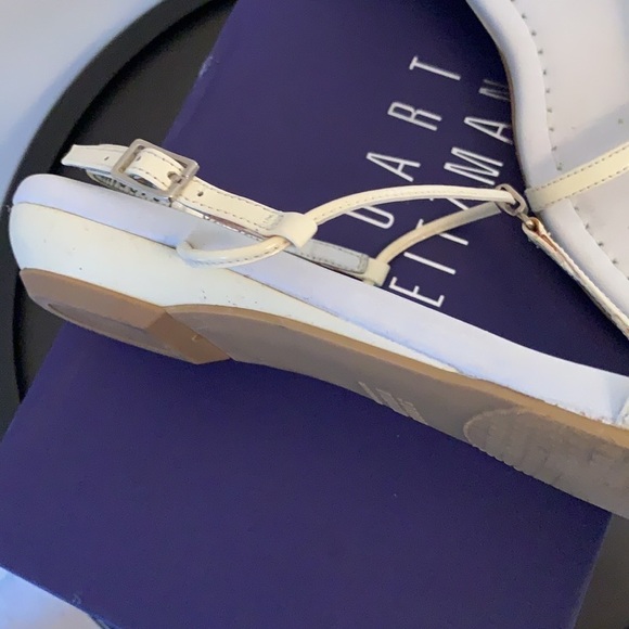 W/ORIGINAL BOX Stuart Weitzman ItsyBitsy sandals White Soft Patent size 8.5 - Picture 3 of 5